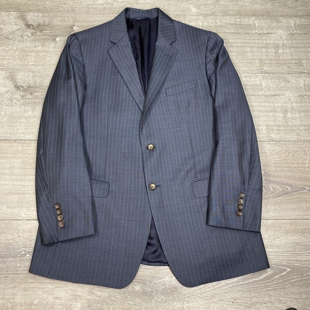 Brooks Brothers Blazer 42R Gray Pinstripe 1818 Milano Vitale Barberis Canonico